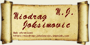 Miodrag Joksimović vizit kartica